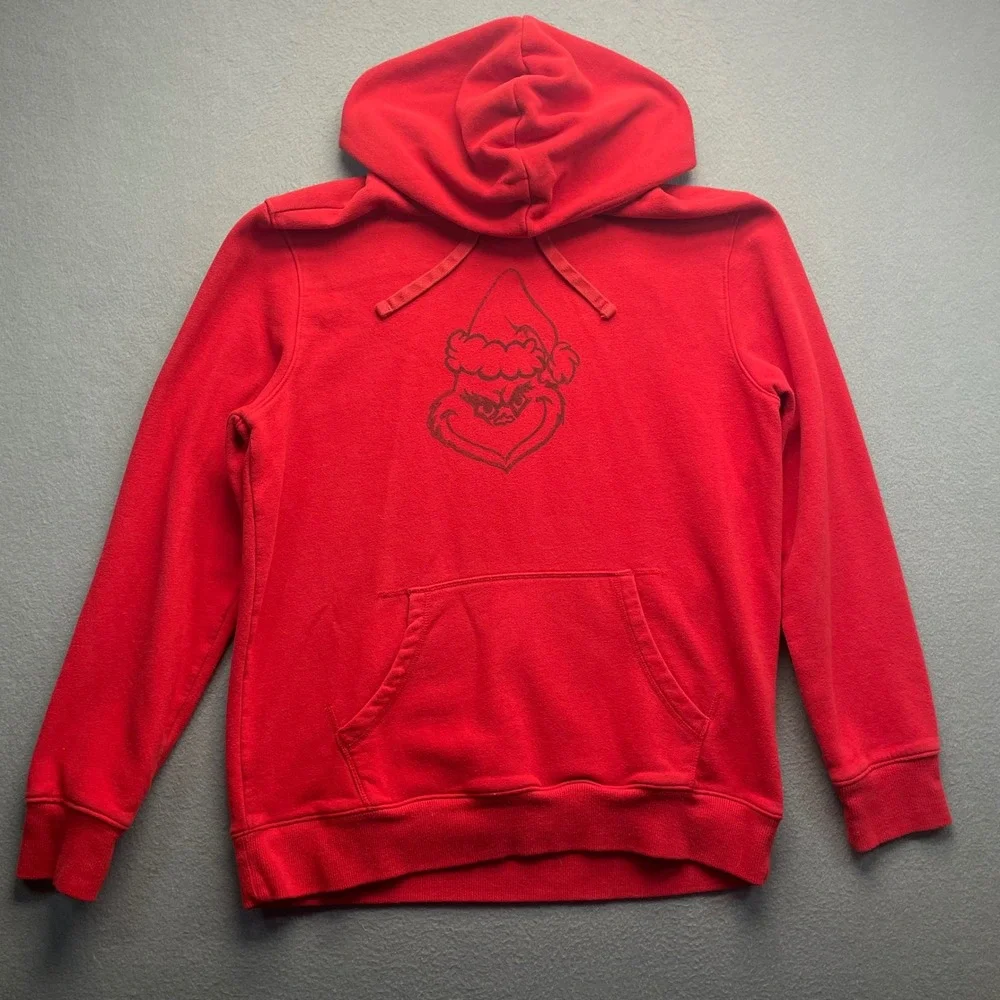 Goodfellow & Co Grinch Hoodie‎ Men Lg Red Christmas Graphic Pullover Excellent